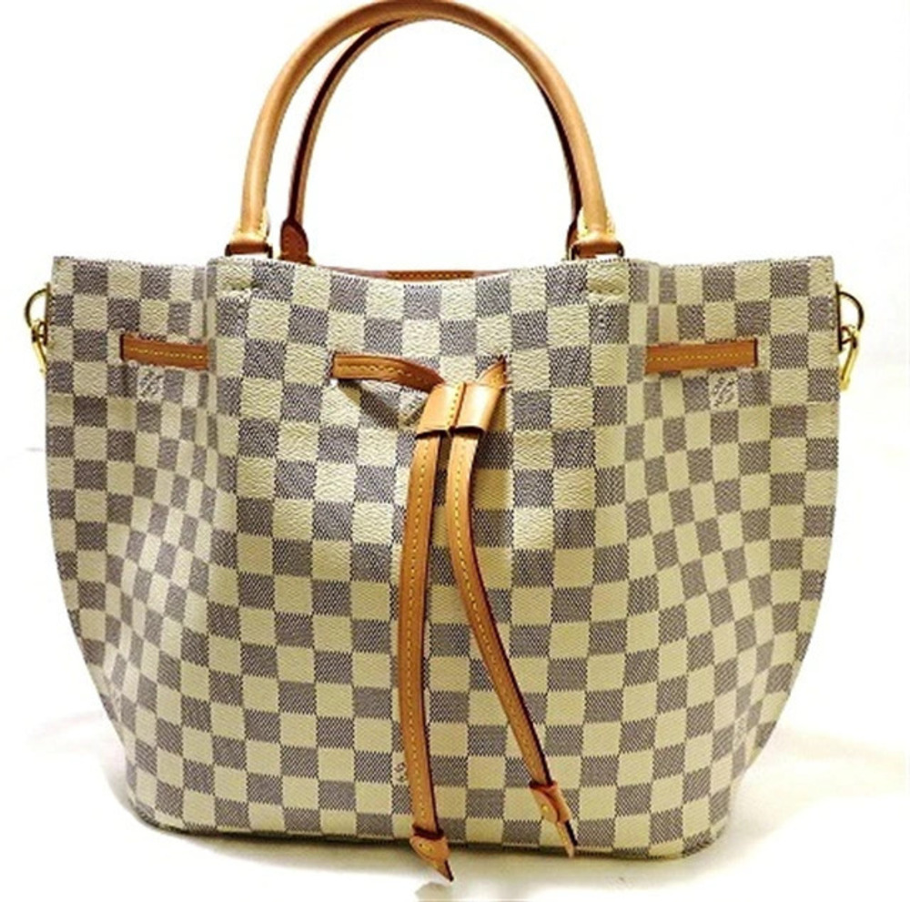 LOUIS VUITTON Tote Bag Girolata Damier Azur White